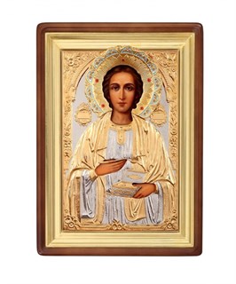 Икона живописная в киоте 70х110 эмаль камни Пантелеимон 237249