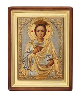 Икона живописная в киоте 50х70 камни Пантелеимон 237226