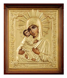 Икона живописная в киоте 50х60 золочение Владимирская Божья Матерь 237217