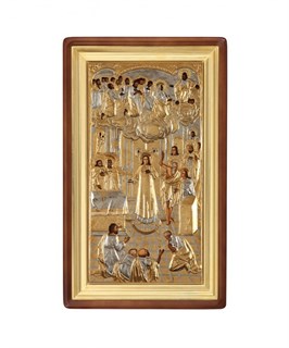 Икона живописная в киоте 50х100 Покров Пресвятой Божья Матерь 237199