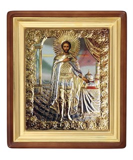 Икона Александр Невский живописная в киоте 45х55 237198