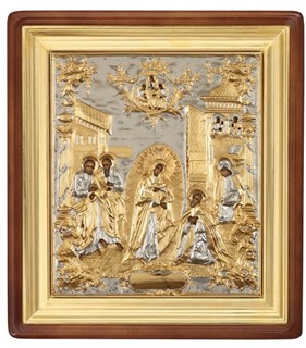 Икона живописная в киоте 30х40 Явление Пр.Б-цы к Сергию Радонежскому 237172