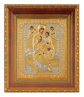 Икона живописная в киоте 24х30 -2 матовое золочение Всецарица 237117
