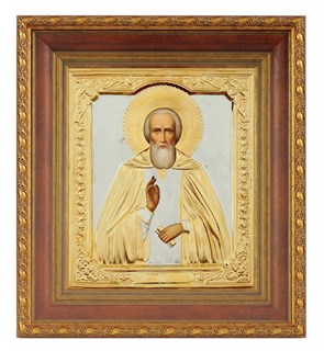Икона живописная в киоте 24х30 матовое золочение Сергий Радонежский 237082