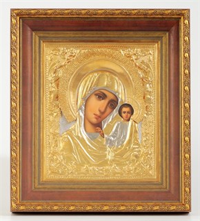 Икона живописная в киоте 24х30 матовое золочение Казанская Божья Матерь 237074
