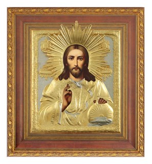 Икона живописная в киоте 24х30 матовое золочение Спаситель 237061