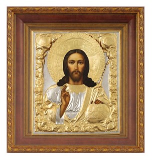 Икона живописная в киоте 24х30 матовое золочение Спаситель 237051