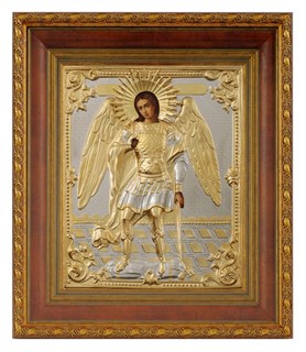 Икона живописная в киоте 24х30 матовое золочение Архангел Михаил 237043