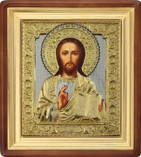 Икона живописная в киоте 24х30 эмаль Спаситель 237035