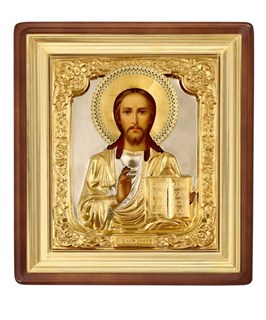 Икона живописная в киоте 24х30 эмаль Спаситель 237022