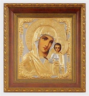 Икона живописная в киоте 24х30 позолоченная Казанская Божья Матерь 237019