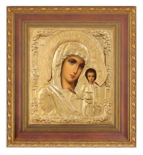 Икона живописная в киоте 24х30 золочение Казанская Божья Матерь 237018
