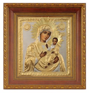 Икона живописная в киоте 24х30 позолоченная Иверская Божья Матерь 237008
