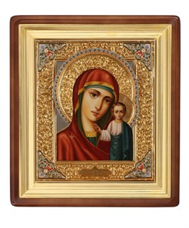 Икона живописная в киоте 24х30 эмаль Казанская Божья Матерь 237006