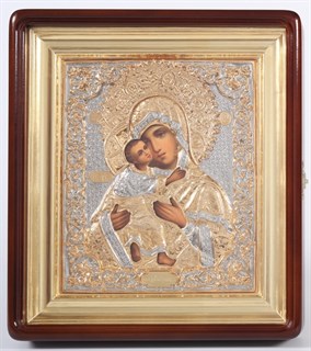 Икона живописная в киоте 22х26 Владимирская Божья Матерь 237000
