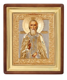 Икона Сергий Радонежский живописная в киоте 18х24 236972