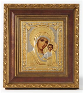 Икона живописная в киоте 18х24 матовое золочение Казанская Божья Матерь 236964