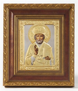 Икона живописная в киоте 18х24 матовое золочение Николай Чудотворец 236946