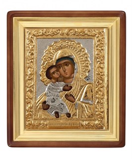 Икона рукописная в киоте 11х13 Владимирская Божья Матерь (ручной работы) 236906