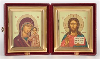 Икона венчальная темпера золочение Спаситель-Казанская Божья Матерь 236892