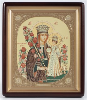 Икона в киоте 24х30 фигурный канвас рамка овальная золочёная Неувядаемый цвет 236409