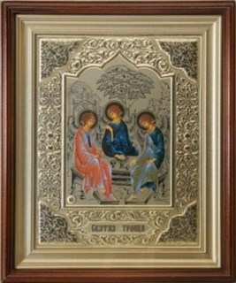 Икона в киоте 24х30 конгрев БЗГ Троица (Рублевская) 236405