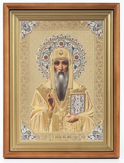 Икона Алексий митрополит Московский человек Божий в киоте 24х30 конгрев 236372
