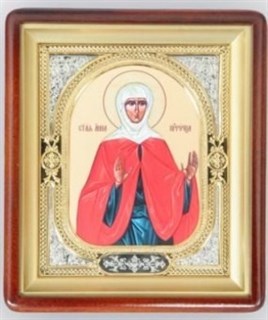 Икона в киоте 18х24 фигурный фото риза-рамка золочёная Анна Пророчица 236313