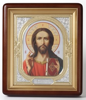 Икона в киоте 18х24 фигурный фото риза-рамка Спаситель 236309
