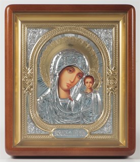 Икона в киоте 18х24 фигурный фото объёмная Казанская Божья Матерь 236305