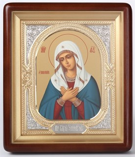 Икона в киоте 18х24 фигурный объемная золочёная Умиление 236304
