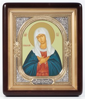 Икона в киоте 18х24 фигурный объемная золочёная Умиление 236303