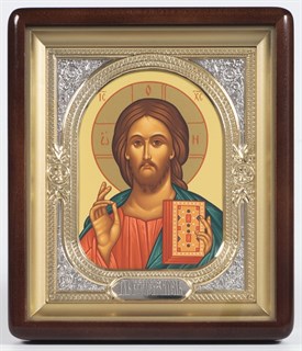 Икона в киоте 18х24 фигурный объемная золочёная Спаситель 236301