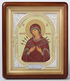 Икона в киоте 18х24 фигурный риза-рамка Семистрельная Божья Матерь 236266