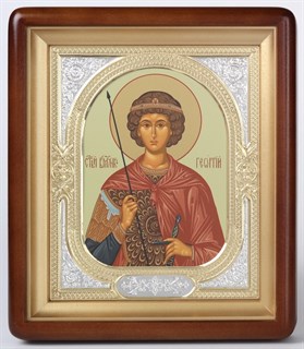 Икона в киоте 18х24 фигурный риза-рамка Георгий Победоносец 236259