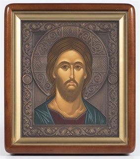 Икона в киоте 18х24 фигурный патинированая Спаситель 236255