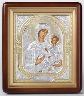 Икона в киоте 18х24 фигурный объёмная Тихвинская Божья Матерь 236231