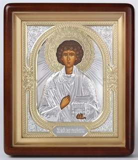 Икона в киоте 18х24 фигурный объёмная Пантелеимон 236228