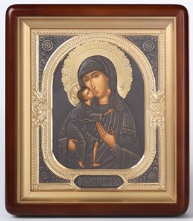 Икона в киоте 18х24 фигурный комбинированая (зол.патин) Феодоровская Божья Матерь 236220