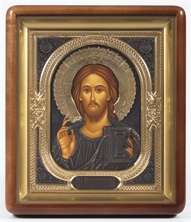 Икона в киоте 18х24 фигурный комбинированая (зол.патин) Спаситель 236219