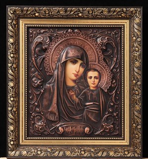 Икона Казанская Божья Матерь фото золочение патинирование 234508