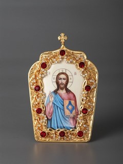 Икона настольная серебро финифть золочение Спаситель 239223