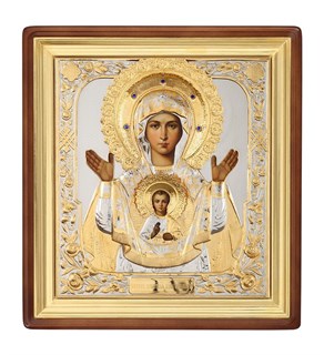 Икона живописная в киоте 50х60 камни Знамение 237219
