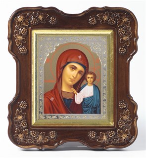 Икона в киоте 11х13 (лоза 4) темпера подрамник поталь Казанская Божья Матерь 235630