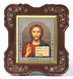Икона в киоте 11х13 (лоза 4) темпера подрамник поталь Спаситель 235632