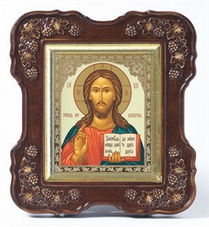 Икона в киоте 11х13 (лоза 4) темпера подрамник поталь Спаситель 235635