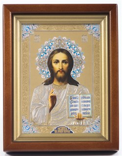 Икона в киоте 11х13 (лоза 4) темпера подрамник поталь Спаситель 235636