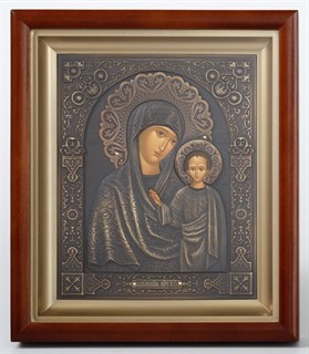 Икона в киоте 15х19 патинированая Казанская Божья Матерь 235919