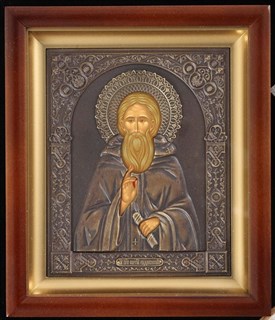 Икона в киоте 15х19 патинированая Сергий Радонежский 235924