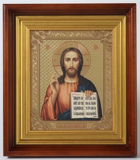 Икона в киоте 18х24 изображение на пластике багетный подрамник Спаситель 235932